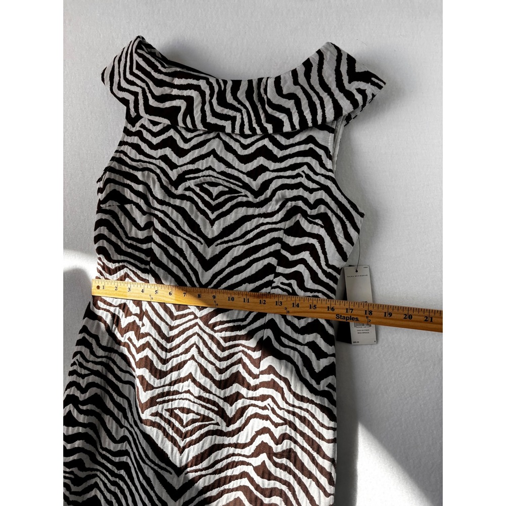 Dana Buchman Ibiza Breeze Zebra Print Sheath Dress Brown White Size 8 NWT - Picture 11 of 14